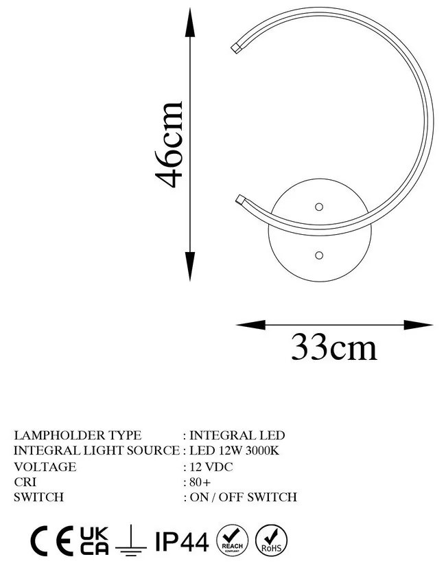 Aranyszínű LED fali lámpa ø 10 cm Moon – Opviq lights