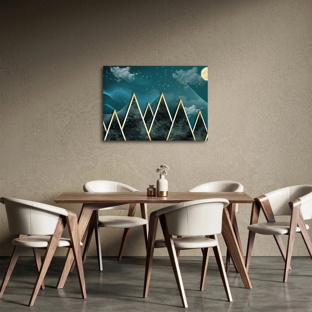 Kép - telihold az arany hegyek felett (70x50 cm)