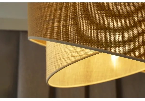 Duolla - Csillár zsinóron YUTE CELLO 1xE27/15W/230V átm. 45 cm barna/szürke