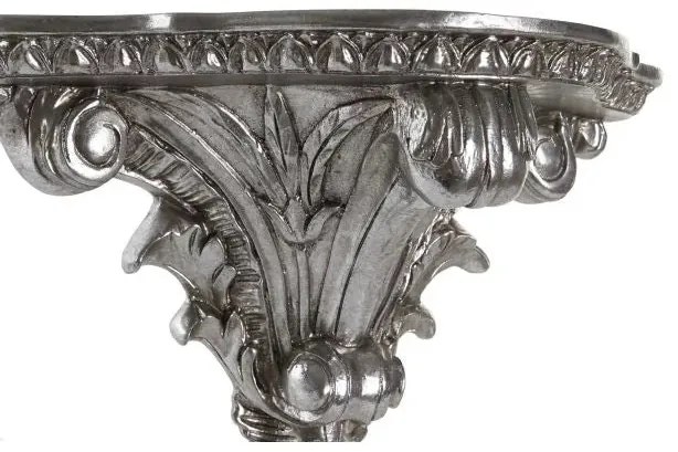Vinatge ezüst fali polc 37,5x17x21 cm polirezin
