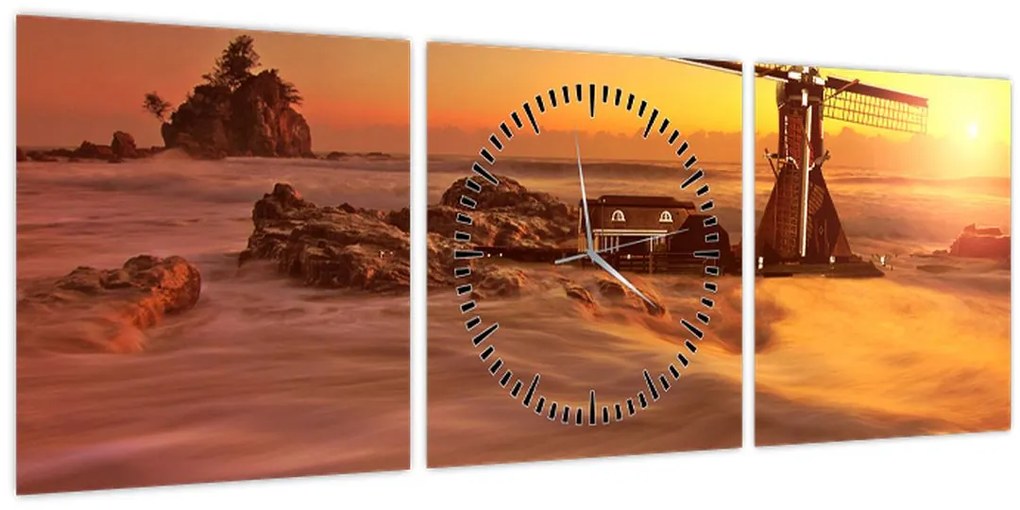 Kép – Naplemente (órával) (90x30 cm)