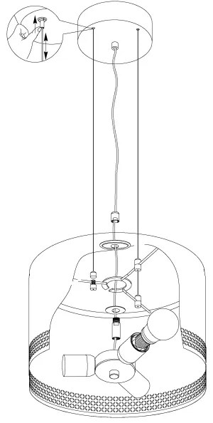 Eglo 99274 - Csillár zsinóron ESTEPERRA 3xE27/40W/230V