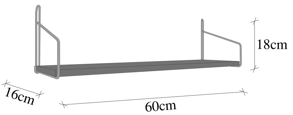 Fali polc Duvar Rafı 60 cm Extra