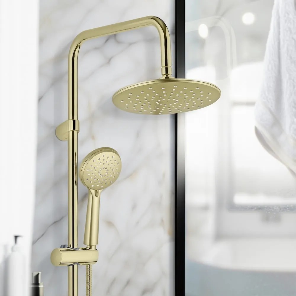 Matt aranyszínű rozsdamentes acél zuhanyszett 101 cm Young Line – Wenko