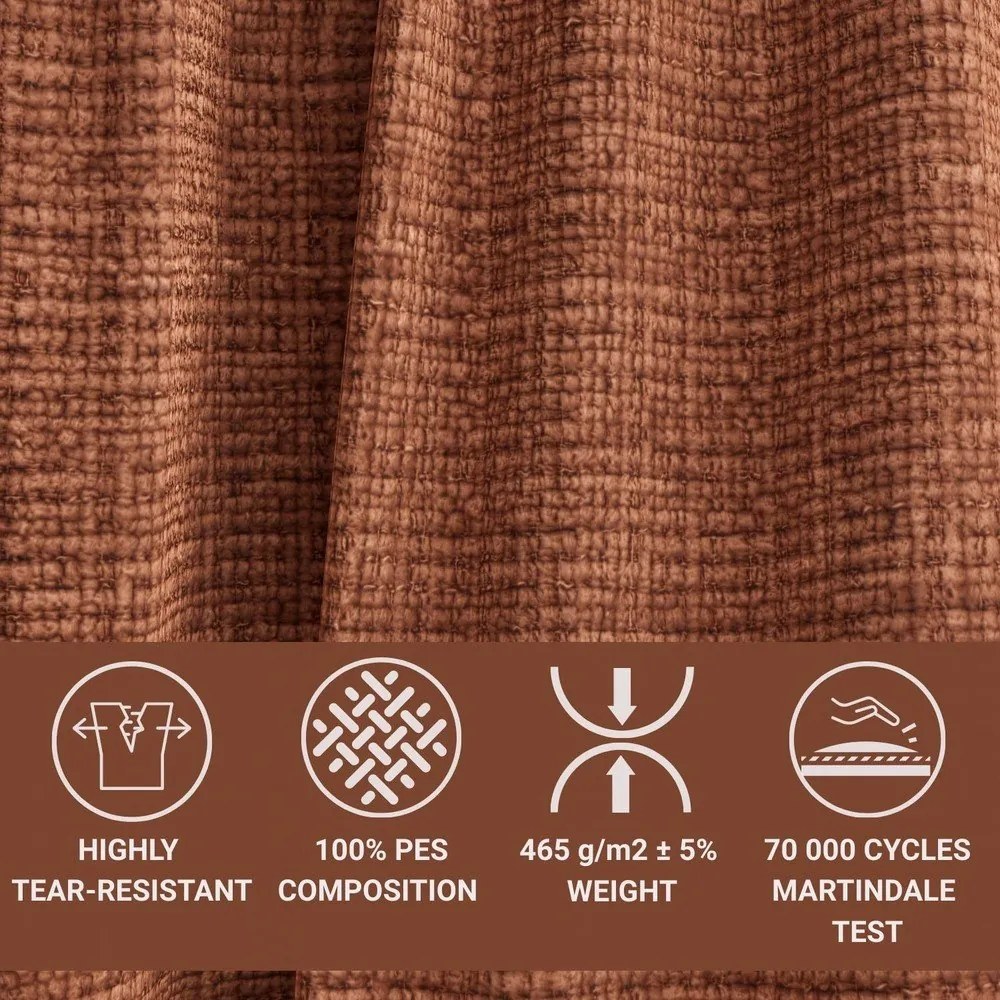 Rézszínű zsenília kinyitható-tárolóhelyes sarokkanapé (jobb oldali-heverő résszel) Maze – Maison de Rêve