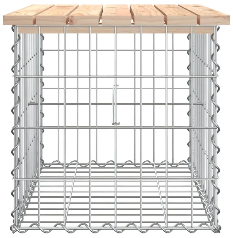 tömör fenyőfa gabion kerti pad 63x44x42 cm