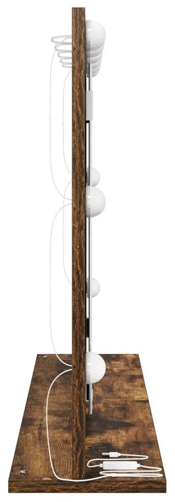 Pipere Tükör Füstölt tölgy Fa és üveg 80 x 55 x 18 cm Tükör