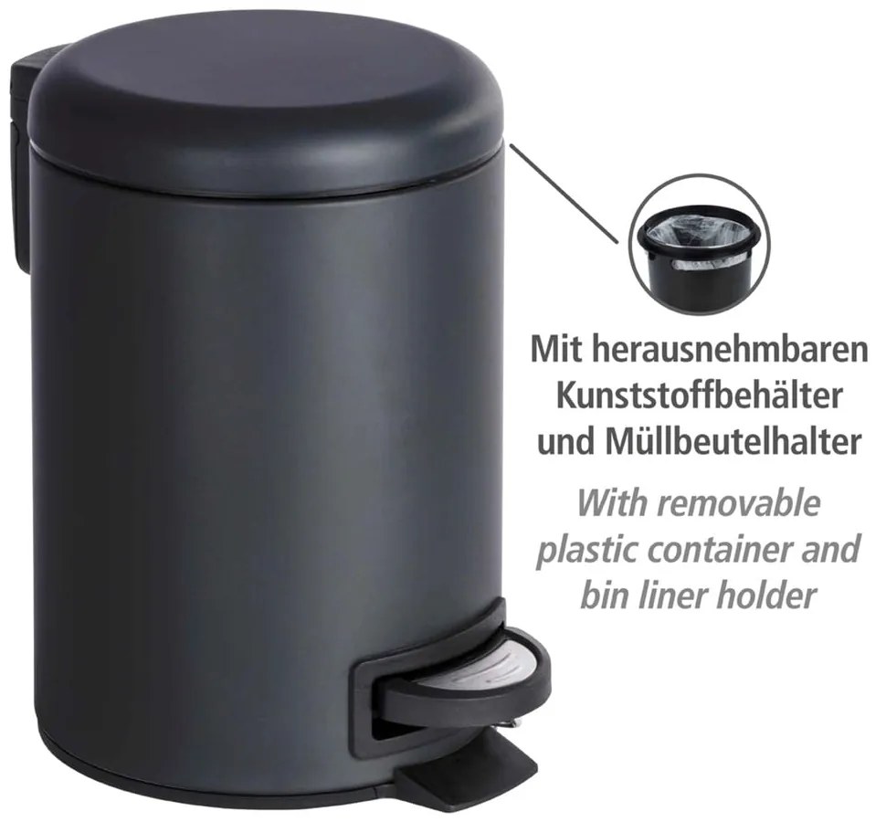 Leman fekete szemetes, 3 l - Wenko