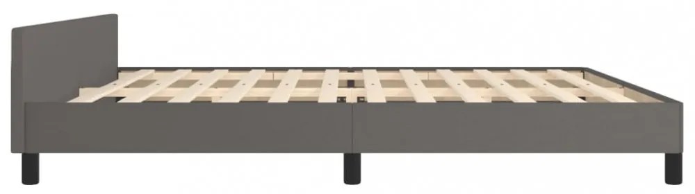 szürke ágykeret fejtámlával matrac nélkül 200x200 cm