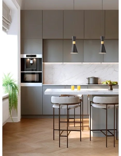 Redo 01-2711 - Csillár zsinóron KILT 1xE27/42W/230V átm. 12 cm fekete