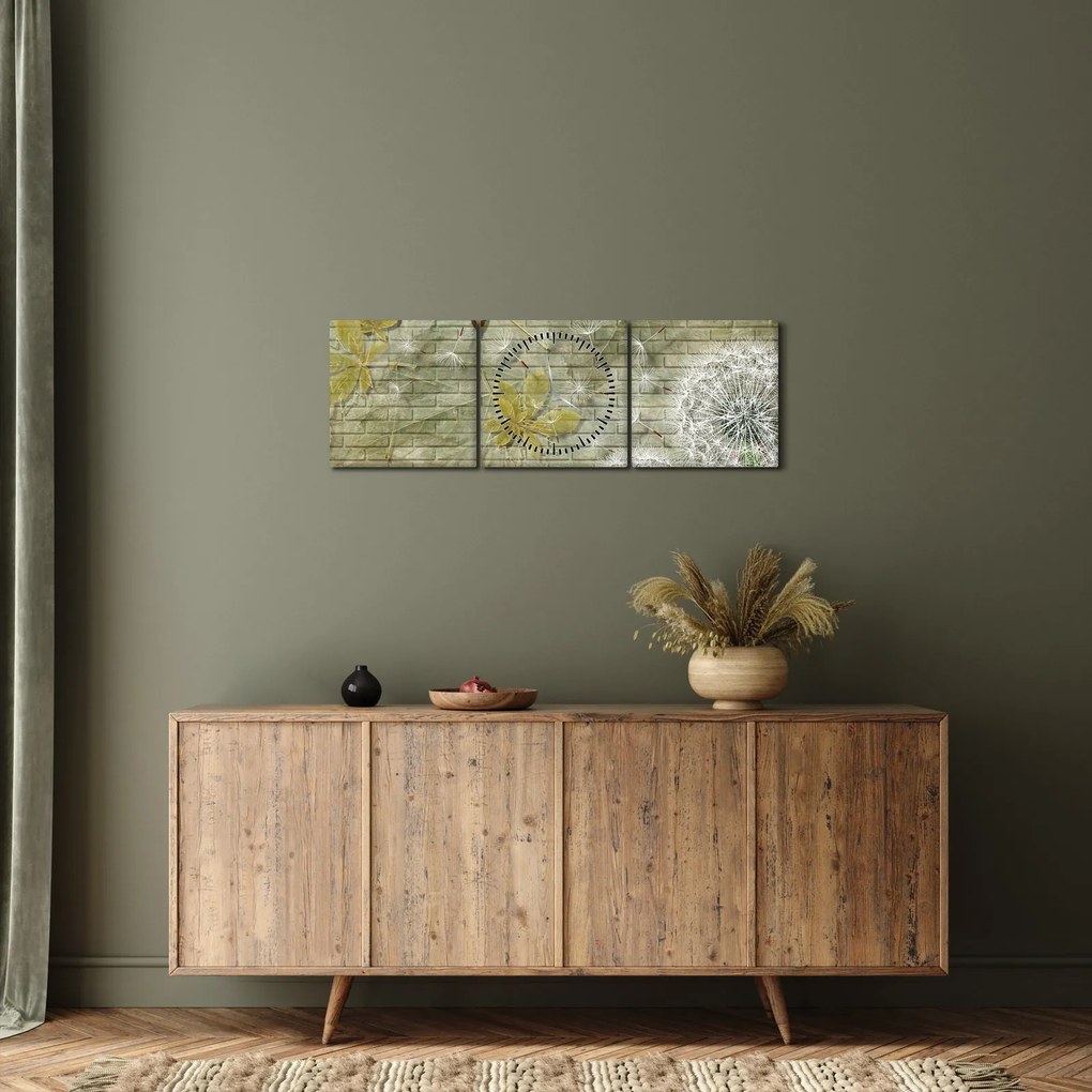 Kép - A szél által hordozott pitypang (órával) (90x30 cm)