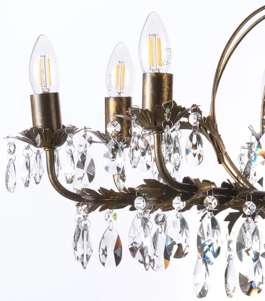 ONLI - Csillár láncon TERESA 8xE14/6W/230V bronz