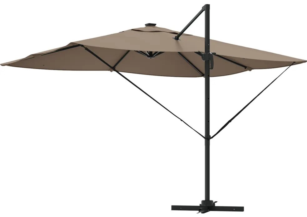Konzolos Roma Napernyő LED-del Taupe 352x251x265 cm Alumínium