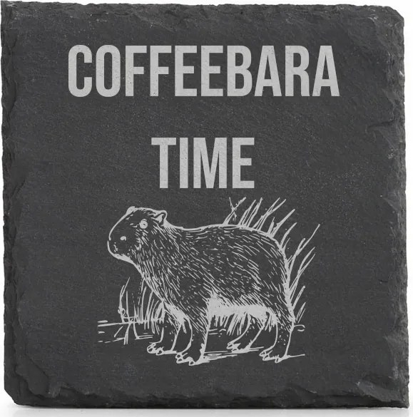 Kő alátét x4 gravírozott bögre Coffeebara Time Kapibara