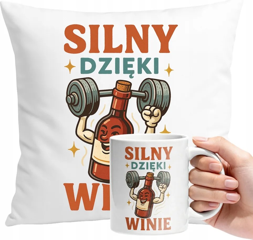 Bögre Párna Szett Erős Bor Személyre Szabott Ajándék Szöveg