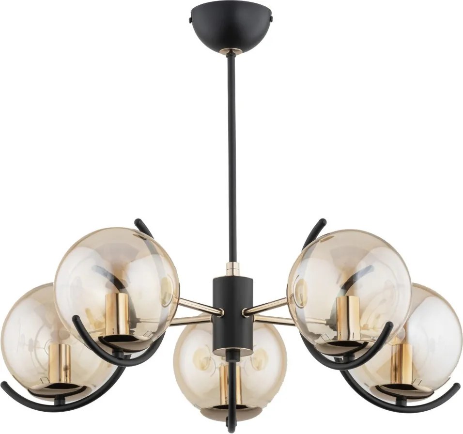 ALFA 28615 AVERS Glamour Csillár Antik arany, Borostyán, Fekete E14 IP20