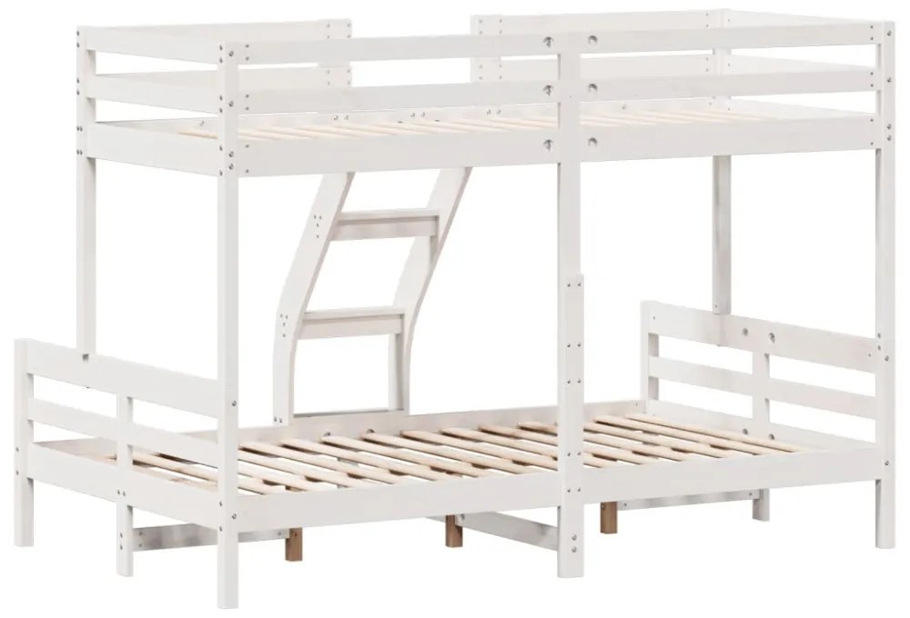 fehér tömör fenyőfa emeletes ágy 80 x 200/120 x 200 cm