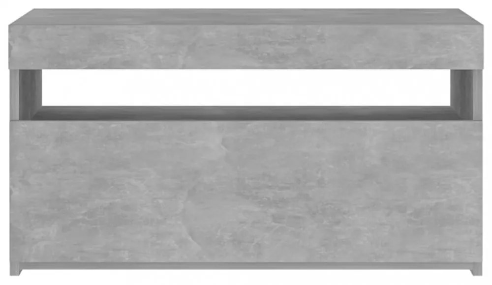 betonszürke TV-szekrény LED-világítással 75 x 35 x 40 cm
