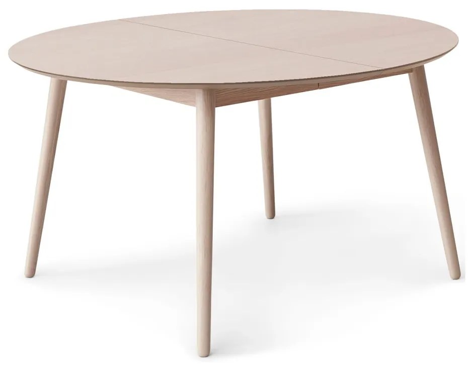 Kerek bővíthető étkezőasztal hosszabbító asztallappal, tölgyfa dekorral ø 135 cm Meza – Hammel Furniture