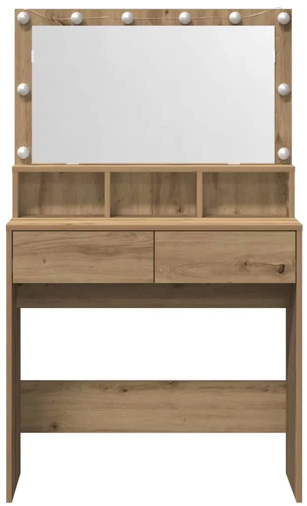 Öltözködőasztal kézműves tölgy 80 x 41 x 134,5 cm Faanyag