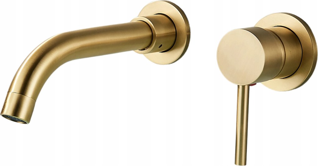 Fali Mosdó Csaptelep Forgatható Kiöntővel, Falba Szerelhető, Arany Színű, Fürdőszobába