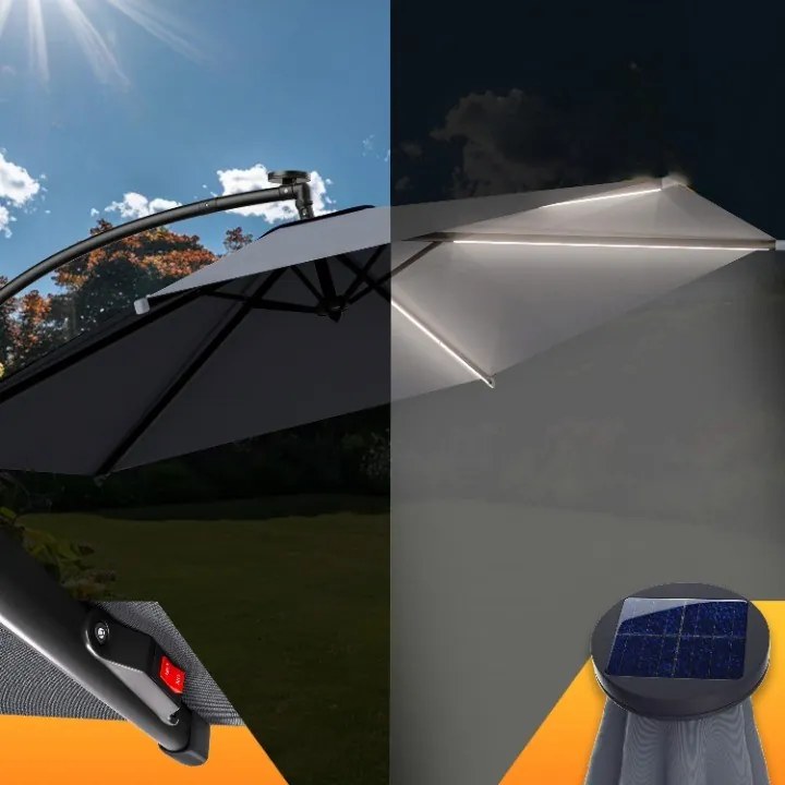 Deuba LED napernyő Mali Ø350 cm - antracit