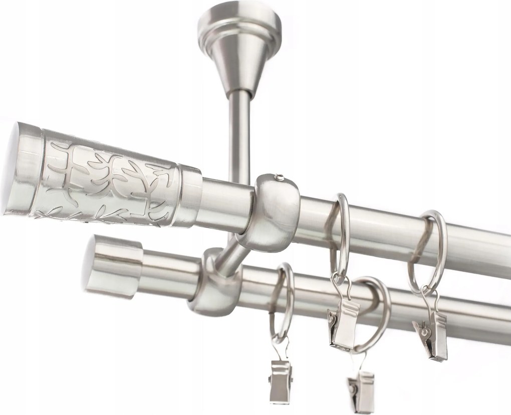 Mennyezeti Függönykarnis Acél Ezüst 19mm 140cm Dupla