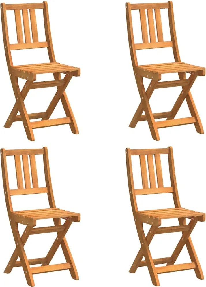 vidaXL Kerti Szék 4 pcs Olaj Természetes 40 x 42 x 85 cm Tömör Akácfa