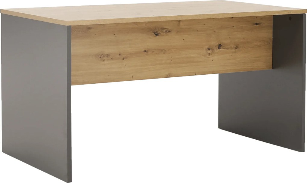 Íróasztal, grafit/tölgyfa artisan, RIOMA NEW TYP 16