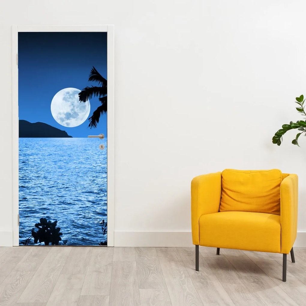 Fotótapéta ajtóra - Hold a tenger felett (95x205cm)