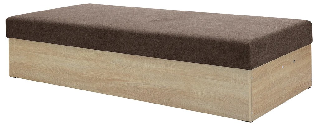 Egyszemélyes ágy (heverő) 85 cm Idona (barna) (ágyráccsal és matraccal) (tárolóhellyel). 1098587