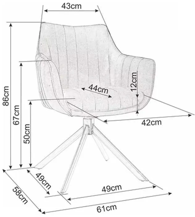 Azalia II étkezőszék, sötét szürke
