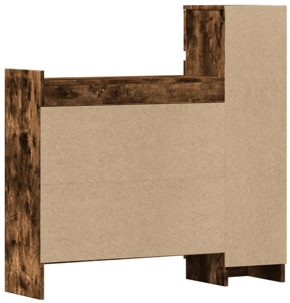 füstös tölgy színű szerelt fa cipőszekrény 100,5 x 28 x 100 cm