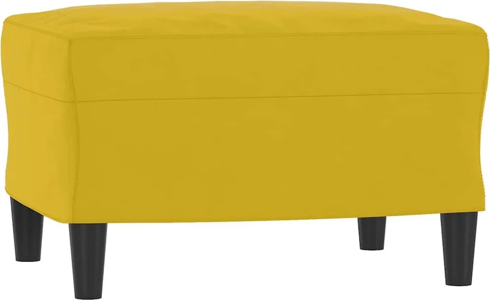 vidaXL sárga bársony lábzsámoly 60 x 50 x 41 cm