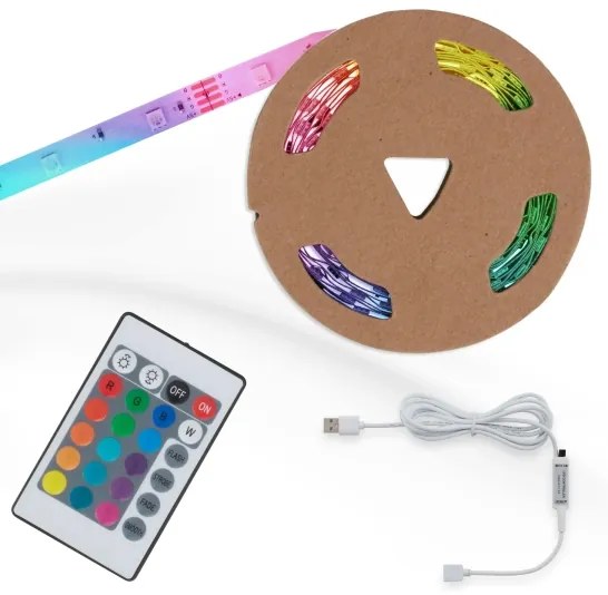 Brilo - LED RGB Dimmelhető szalag 6,6m LED/6W/USB + + távirányító