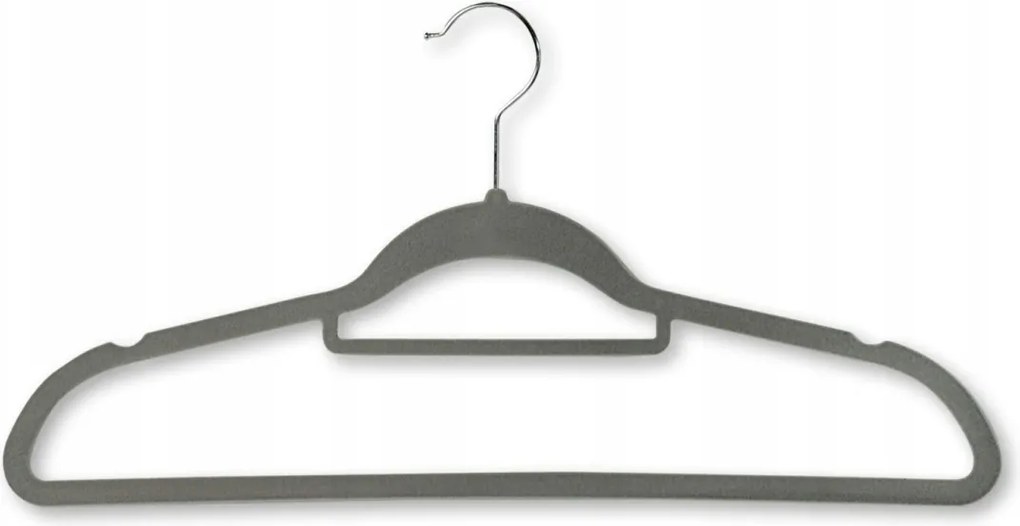 6 db-os szürke kabátakasztó, csúszásgátló, 45 cm