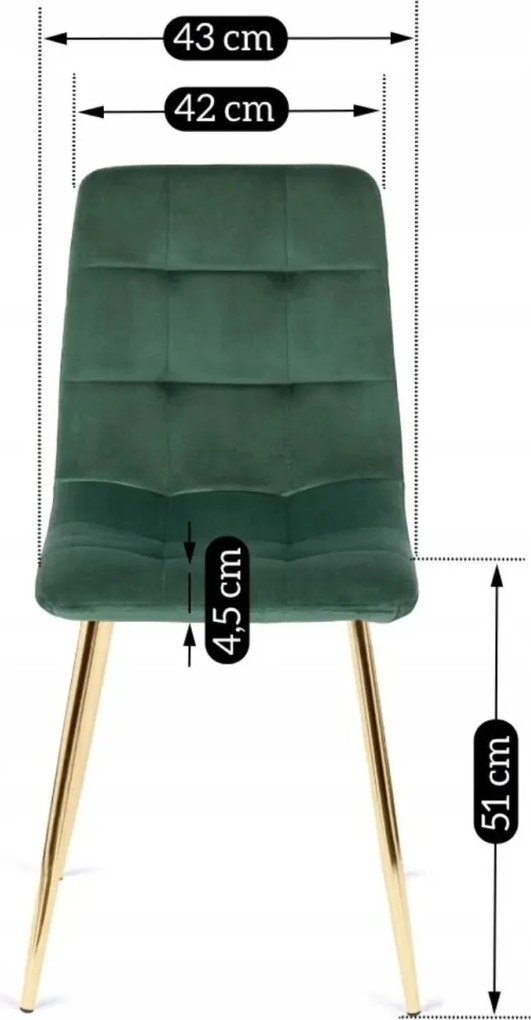 Szék zöld színben, bársony kárpittal. YORK
