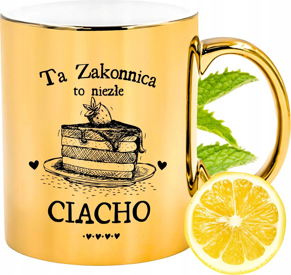 Arany csillogó bögre apácáknak ajándék fényképes nyomtatással