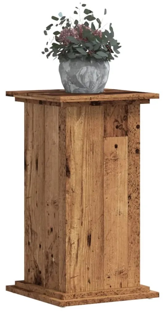 antik fa színű szerelt fa növényállvány 33 x 33 x 60 cm