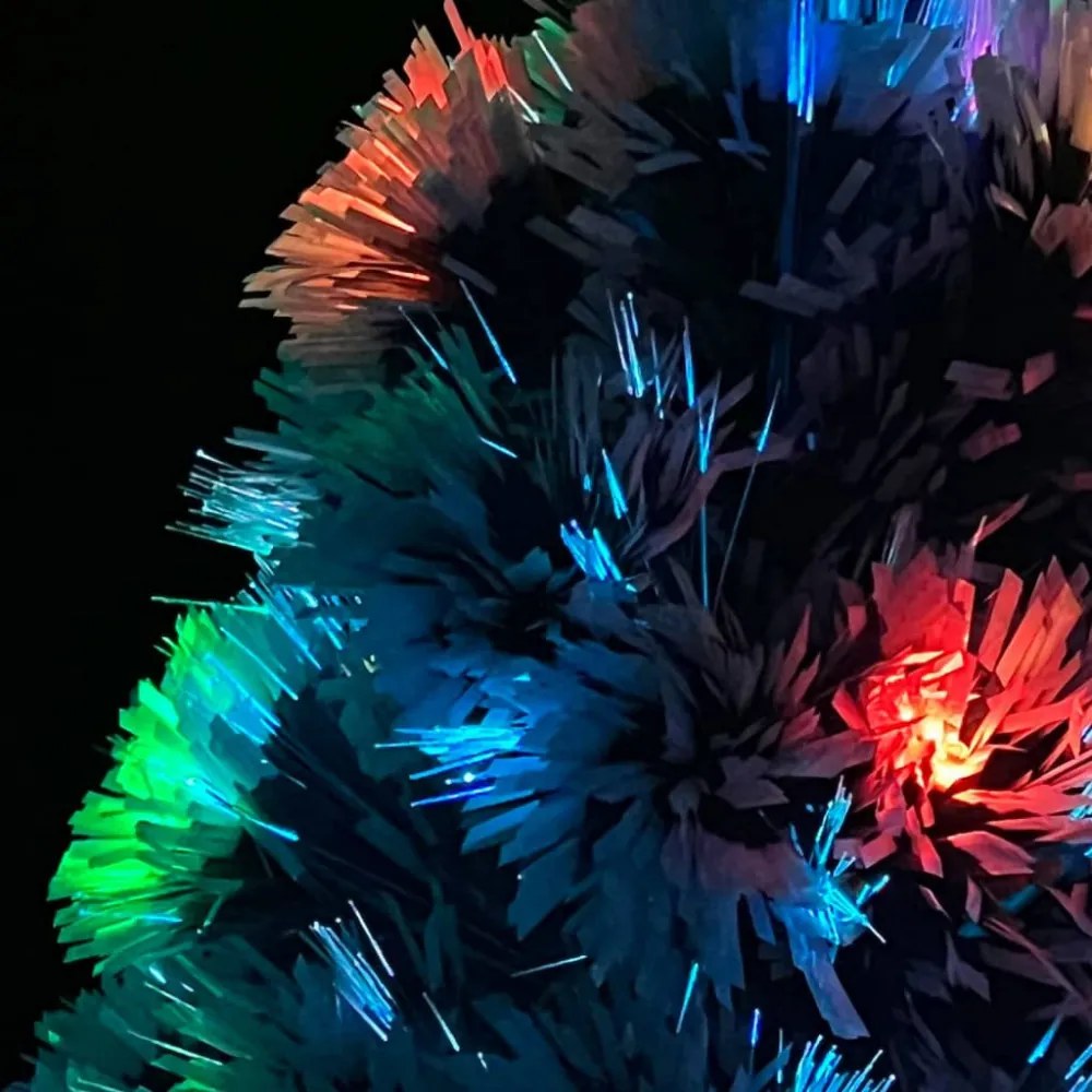 fehér és kék száloptikás megvilágított műkarácsonyfa 64 cm