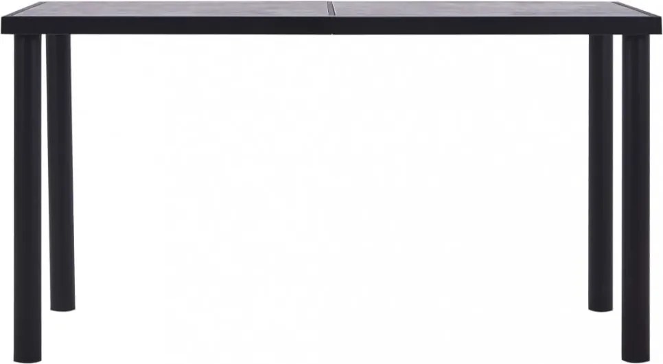 fekete és betonszürke MDF étkezőasztal 140 x 70 x 75 cm