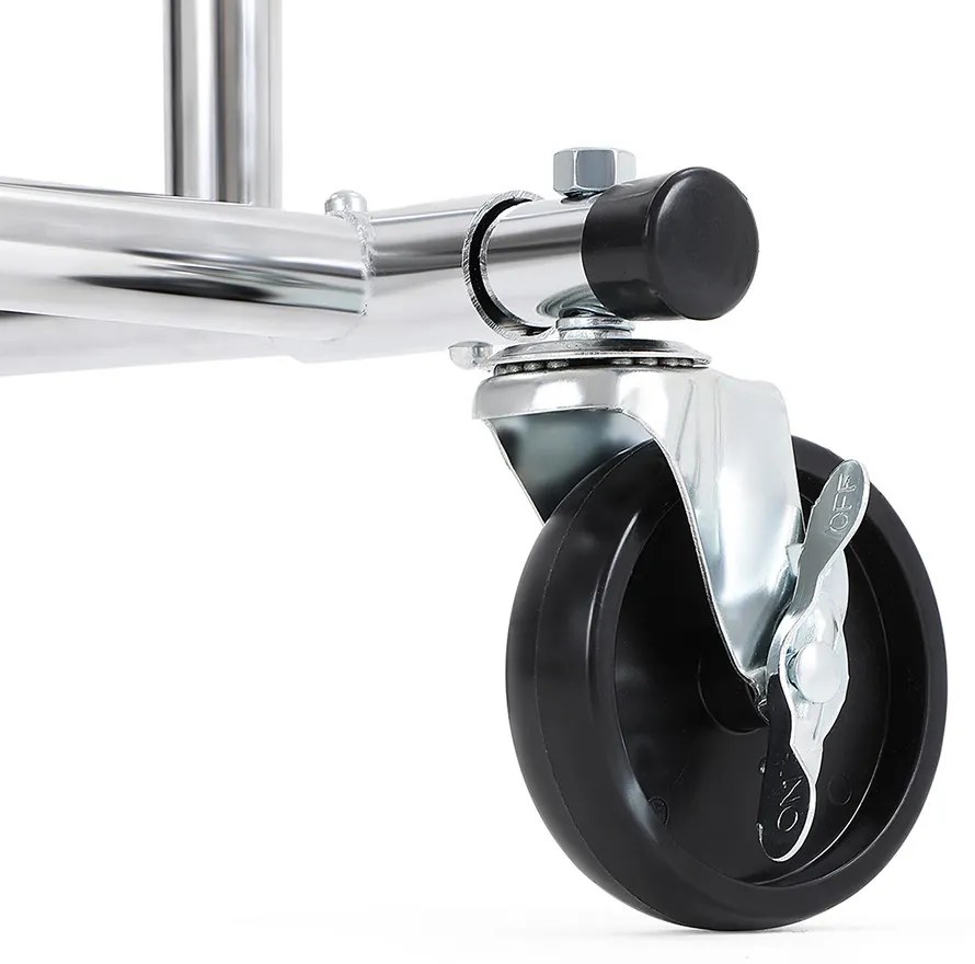 Állítható magasságú és szélességű ruhatartó állvány, ezüst