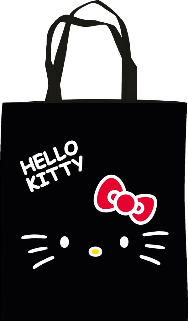 Hello Kitty Black vászontáska, bevásárlótáska 44 cm