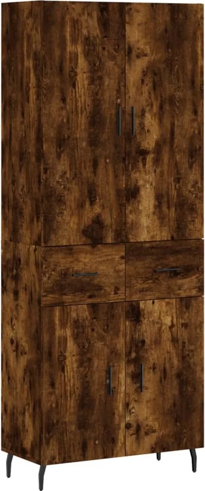 vidaXL füstös tölgy színű szerelt fa magasszekrény 69,5 x 34 x 180 cm