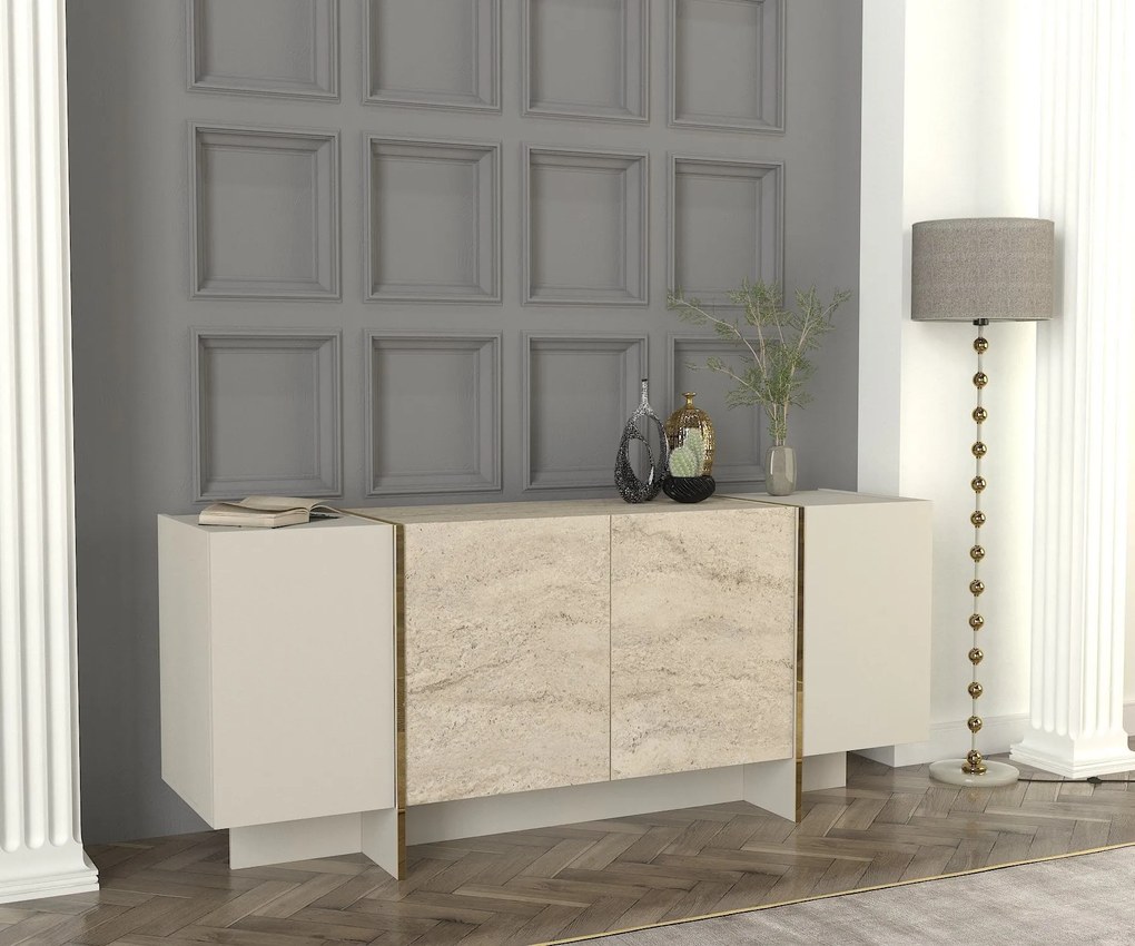 Konzolasztal Veyron - Travertine, Sandstone