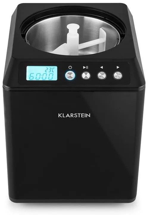 Klarstein Vanilly Sky Family, fagylaltgép, fagylalt- és fagyasztott joghurtkészítő gép, 250 W, 2,5 L, fekete
