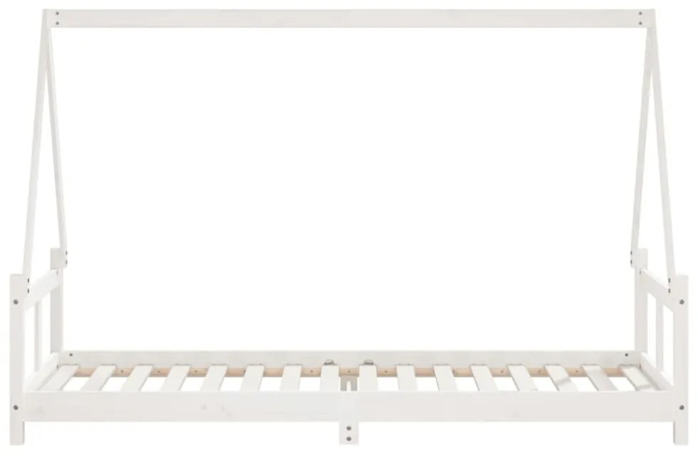 fehér tömör fenyőfa gyerekágykeret 80 x 200 cm