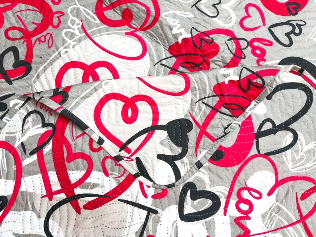 Ágytakaró STREET LOVE, szürke Méret: 220 x 240 cm