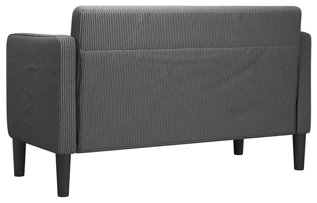 sötétszürke kordbársony szövet loveseat kanapé 109 cm