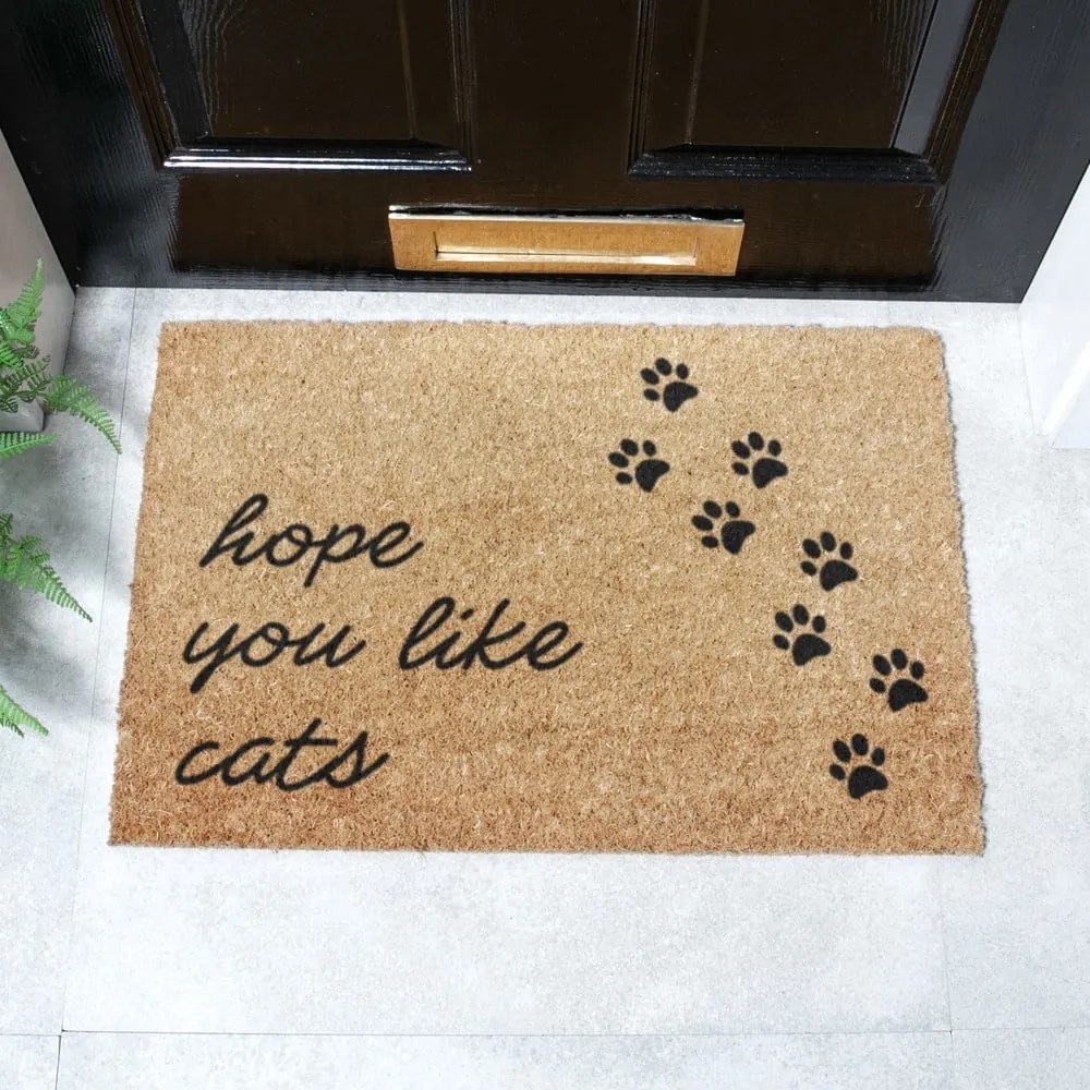 Kókuszrost lábtörlő 40x60 cm Hope You Like Cats – Artsy Doormats